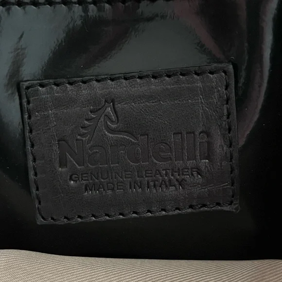 Nardelli Genuine Leather Tote Black Patent Handbag Made in Italy Satchel